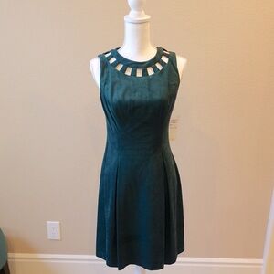 NEW Eliza J Women's Green Suede Sleeveless Dress